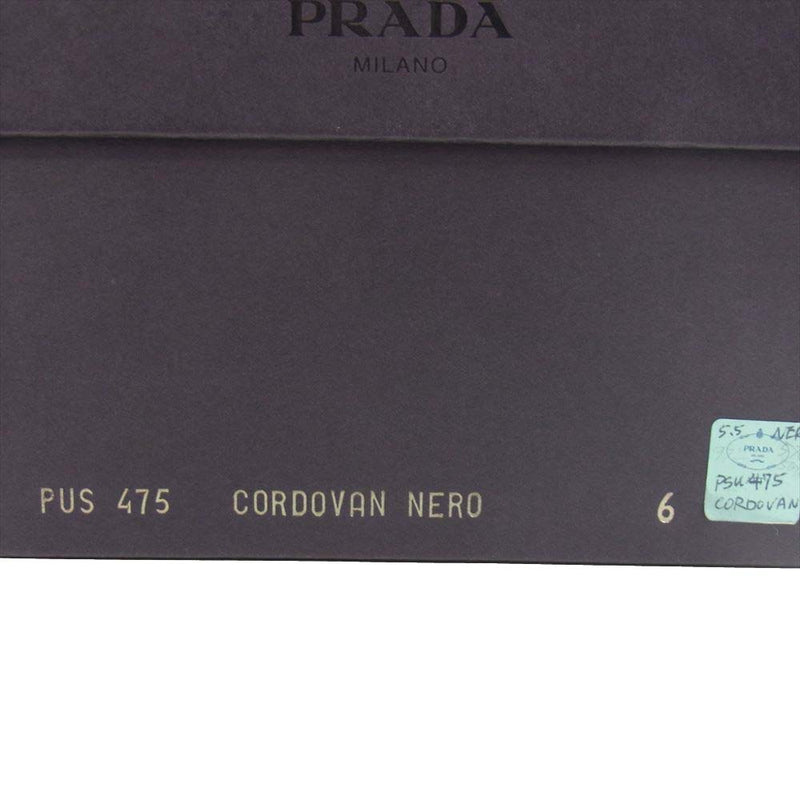 PRADA プラダ PUS475 サイドゴアブーツ ブラック系 箱の記載6 (インソール実寸約25cm)【中古】