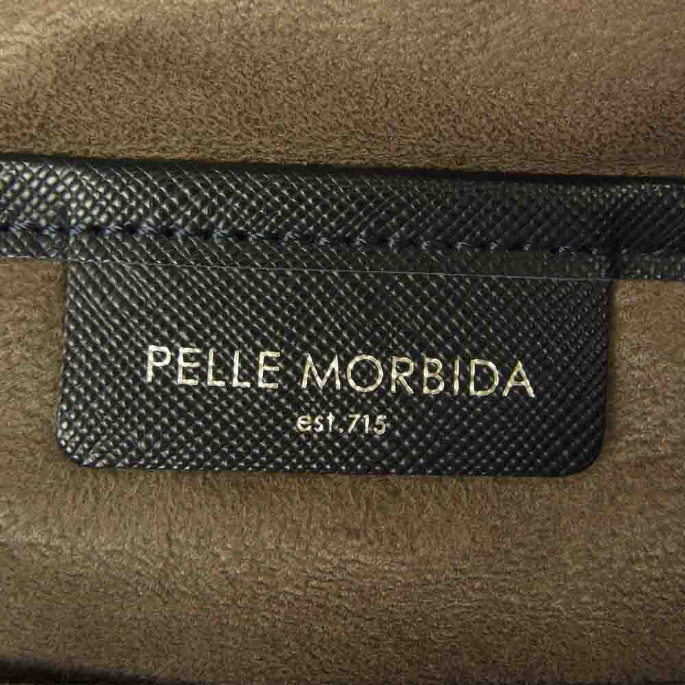 PELLE MORBIDA ペッレモルビダ CAPITACNC CA101 Capitano キャピターノ CA101 横型 トートバッグ ネイビー系【中古】