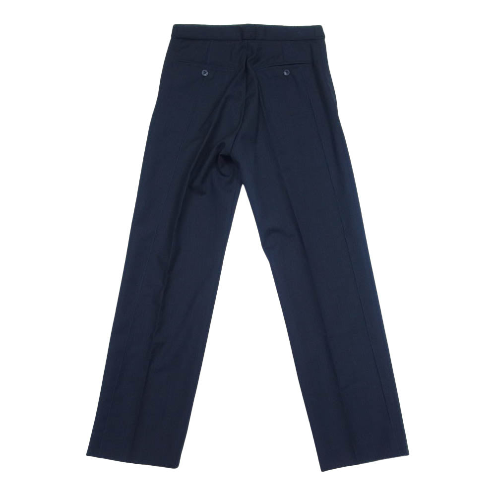 DRIES VAN NOTEN ドリスヴァンノッテン 国内正規品 サイドアジャスター 刺繍 シャドウ ストライプ センタープレス スラックス パンツ ブラック系 46【中古】