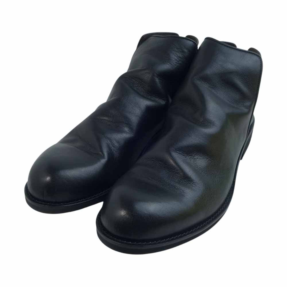 ヴァリジスタ BACK ZIP BOOTS バックジップ レザー ドレープ ブーツ ブラック系 43【新古品】【未使用】【中古】