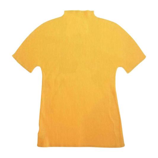 PLEATS PLEASE プリーツプリーズ イッセイミヤケ PP21-FK104 ボトルネック ドルマンスリーブ 半袖カットソー イエロー系 3【美品】【中古】