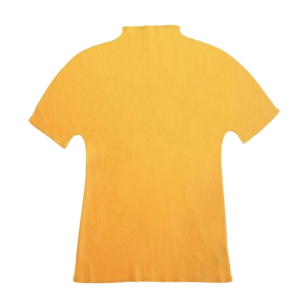 PLEATS PLEASE プリーツプリーズ イッセイミヤケ PP21-FK104 ボトルネック ドルマンスリーブ 半袖カットソー イエロー系 3【美品】【中古】