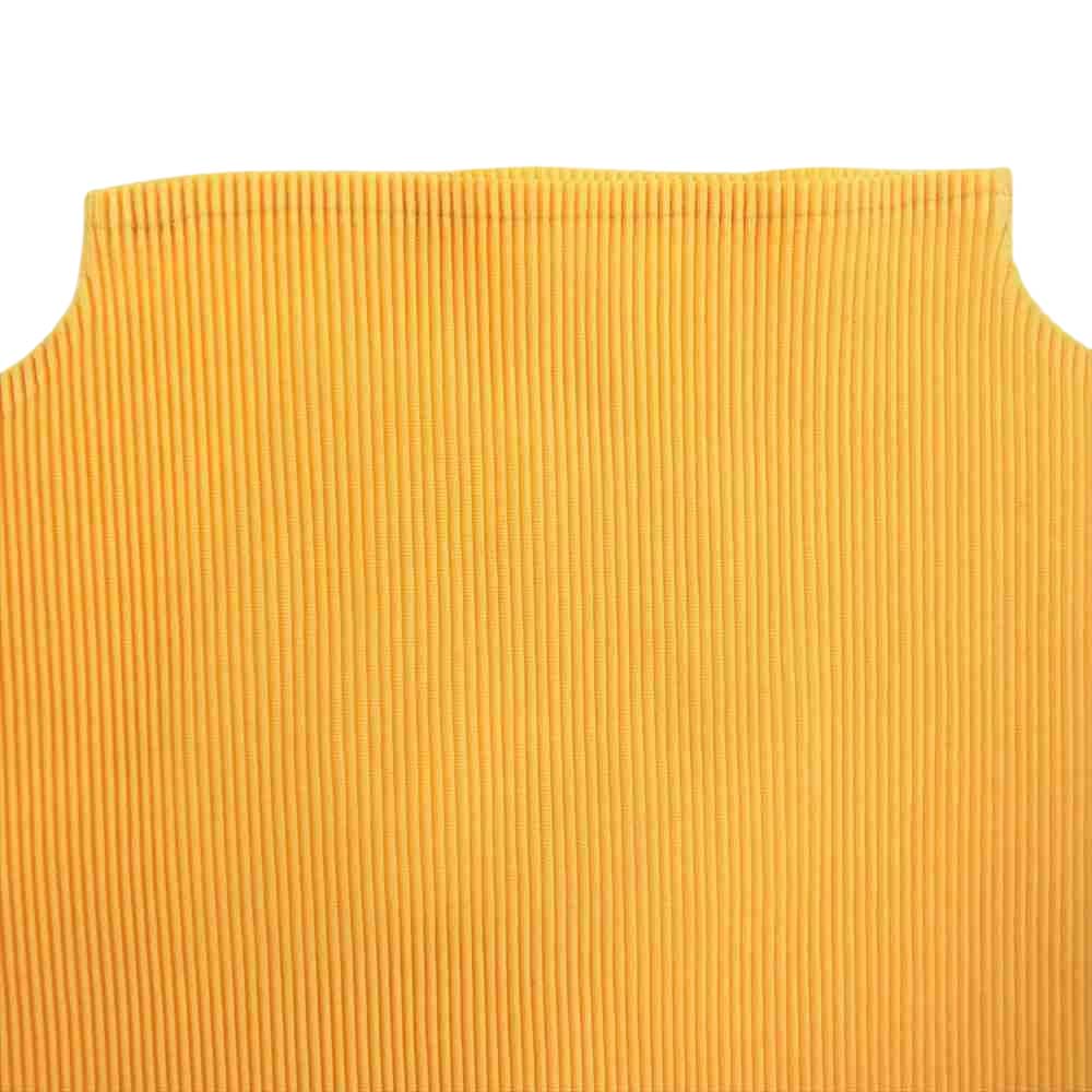 PLEATS PLEASE プリーツプリーズ イッセイミヤケ PP21-FK104 ボトルネック ドルマンスリーブ 半袖カットソー イエロー系 3【美品】【中古】