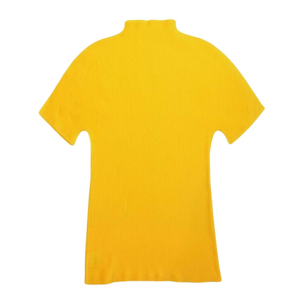 PLEATS PLEASE プリーツプリーズ イッセイミヤケ PP21-FK104 細プリーツ加工 ボトルネック ドルマンスリーブ 半袖カットソー イエロー系 3【美品】【中古】