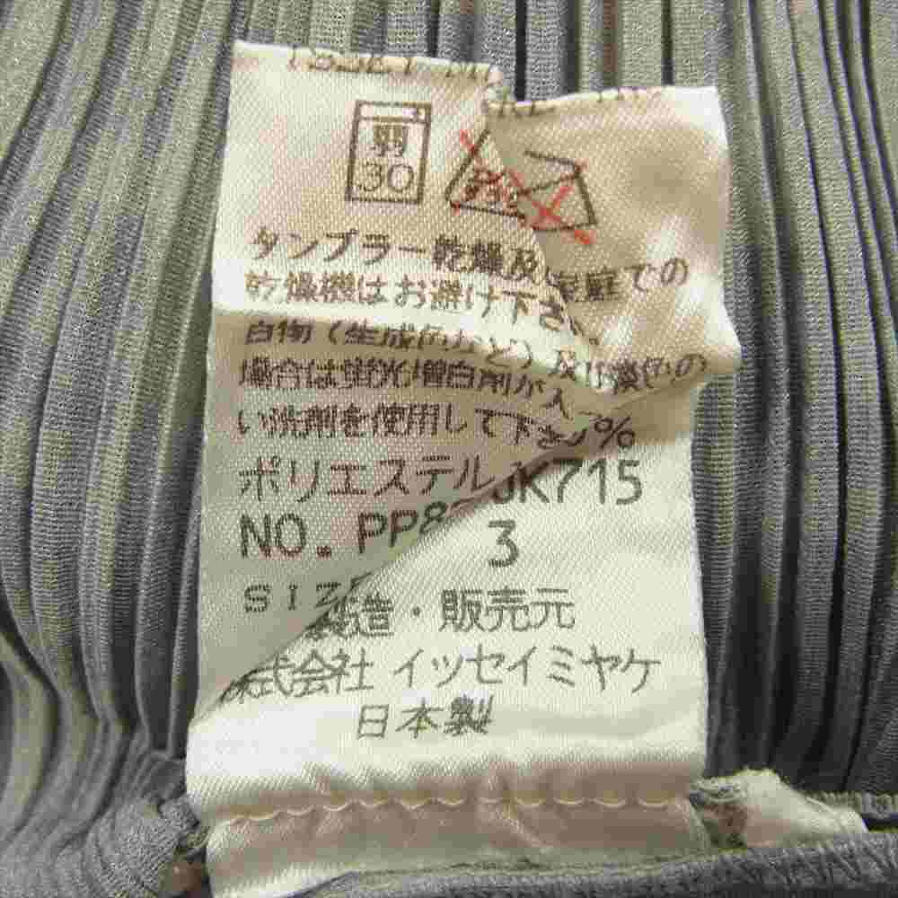 PLEATS PLEASE プリーツプリーズ イッセイミヤケ PP82-JK715 プリーツ加工 中華紋様 プリント サイドスリット ノースリーブ グレー系 3【美品】【中古】