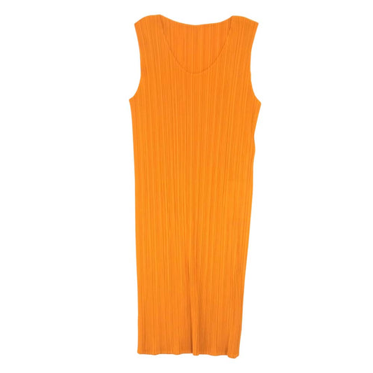 PLEATS PLEASE プリーツプリーズ イッセイミヤケ イッセイミヤケ ISSEY MIYAKE PP61-JH219 プリーツ加工 ノースリーブ チュニック カットソー オレンジ【美品】【中古】