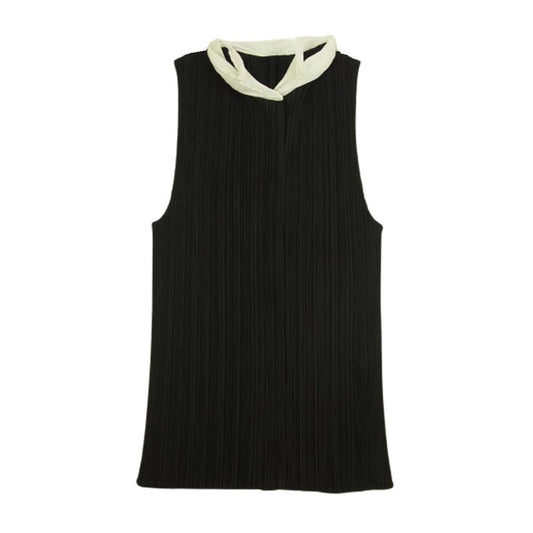 PLEATS PLEASE プリーツプリーズ イッセイミヤケ PP91-JK052 プリーツ加工 ノースリーブ ブラウス ブラック系 3【美品】【中古】