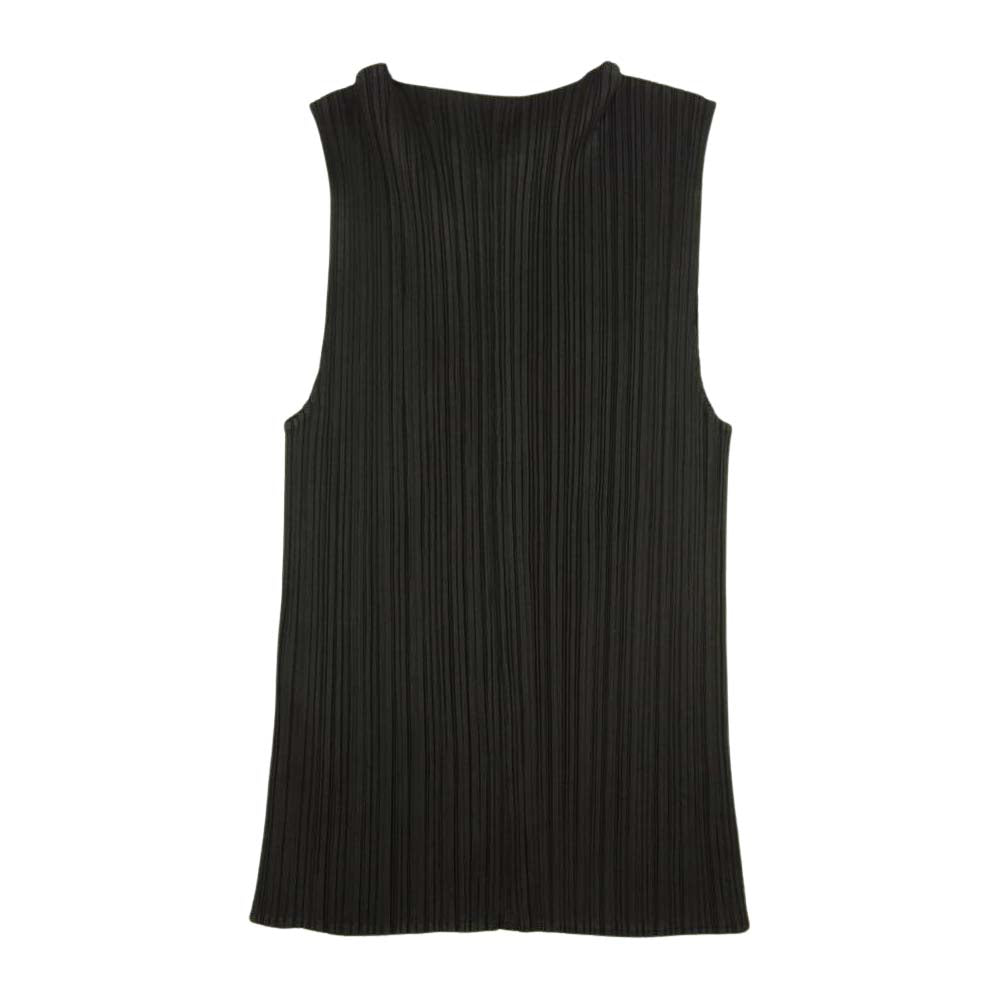PLEATS PLEASE プリーツプリーズ イッセイミヤケ PP91-JK052 プリーツ加工 ノースリーブ ブラウス ブラック系 3【美品】【中古】