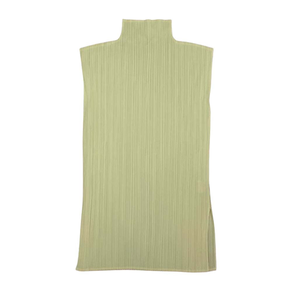 PLEATS PLEASE プリーツプリーズ イッセイミヤケ PP05-JK603 プリーツ加工 サイドスリット ボトルネック フレンチスリーブ イエロー系 M【美品】【中古】