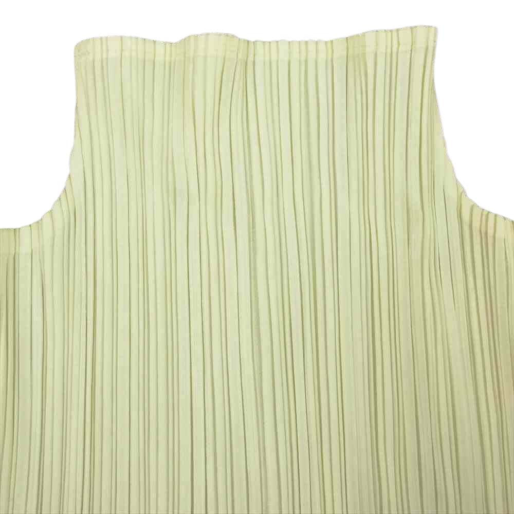 PLEATS PLEASE プリーツプリーズ イッセイミヤケ PP05-JK603 プリーツ加工 サイドスリット ボトルネック フレンチスリーブ イエロー系 M【美品】【中古】