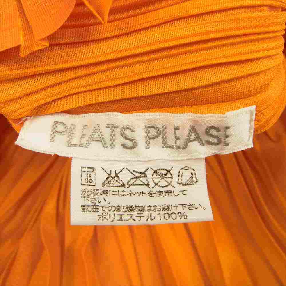 PLEATS PLEASE プリーツプリーズ イッセイミヤケ PP23-JK641 プリーツ加工 フレア ノースリーブ オレンジ系 3【美品】【中古】