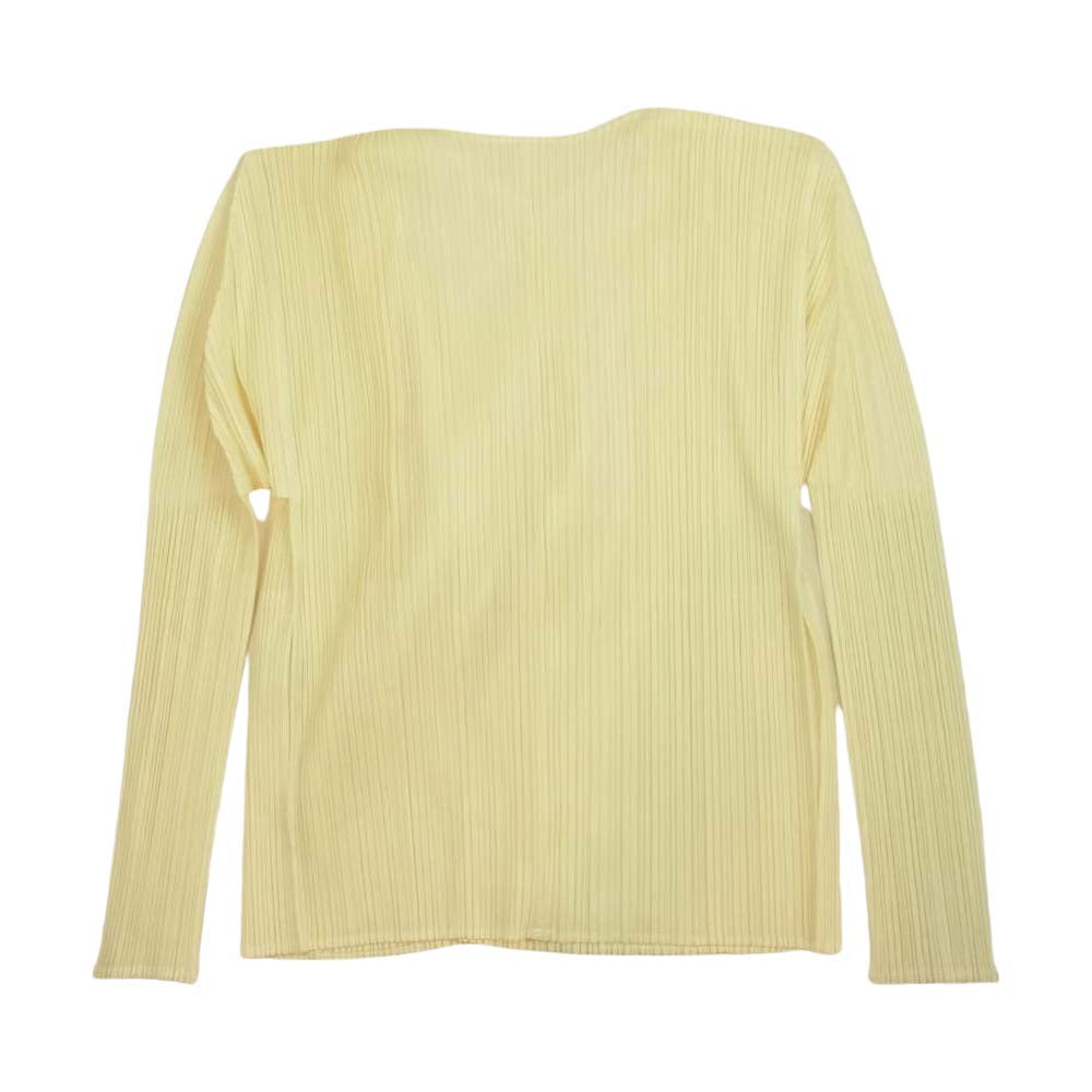 PLEATS PLEASE プリーツプリーズ イッセイミヤケ PP04-JD123 プリーツ加工 カーディガン  イエロー系 3【美品】【中古】