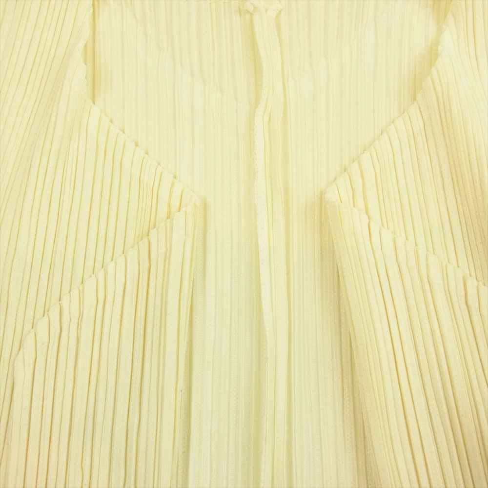 PLEATS PLEASE プリーツプリーズ イッセイミヤケ PP04-JD123 プリーツ加工 カーディガン  イエロー系 3【美品】【中古】