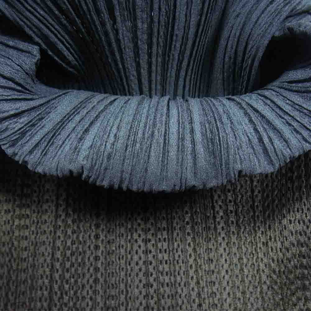PLEATS PLEASE プリーツプリーズ イッセイミヤケ ISSEY MIYAKE PP14JK672 プリーツ加工 メッシュ切替 ボトルネック レイヤード フレア ノースリーブ カーキ系 3【美品】【中古】