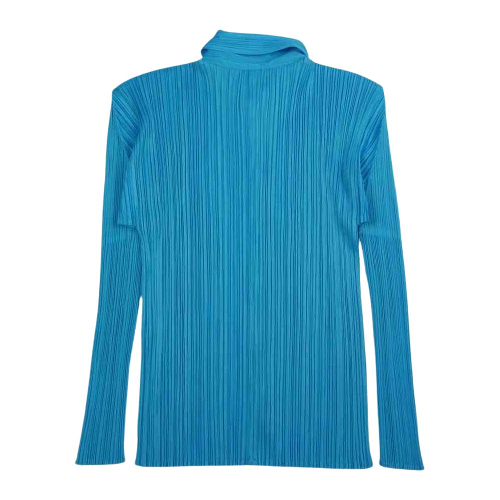 PLEATS PLEASE プリーツプリーズ イッセイミヤケ PP93-JK025 プリーツ加工 ブラウス 長袖 ブルー系 3【美品】【中古】