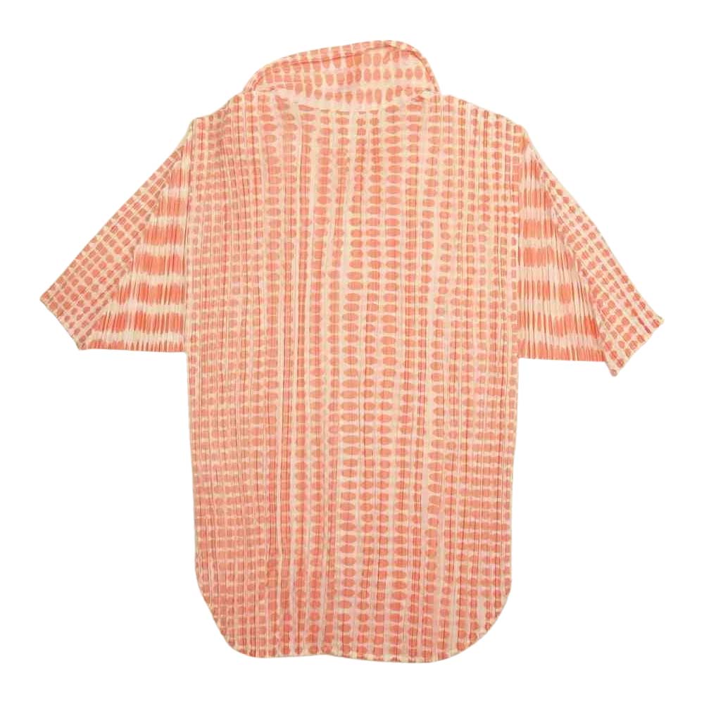 PLEATS PLEASE プリーツプリーズ イッセイミヤケ PP12-JJ512 プリーツ加工 ドット ブラウス 半袖 ピンク ピンク系 3【美品】【中古】