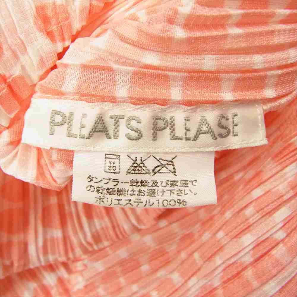 PLEATS PLEASE プリーツプリーズ イッセイミヤケ PP12-JJ512 プリーツ加工 ドット ブラウス 半袖 ピンク ピンク系 3【美品】【中古】
