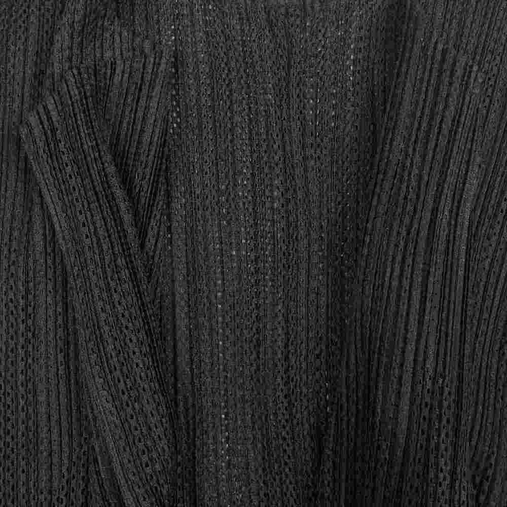 PLEATS PLEASE プリーツプリーズ イッセイミヤケ PP05-JO701 メッシュ プリーツ加工 カーディガン 半袖 ブラック系 3【美品】【中古】