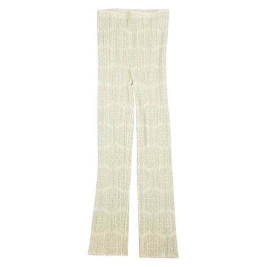 PLEATS PLEASE プリーツプリーズ イッセイミヤケ PP82-JF745 プリーツ加工 中華紋様 プリント パンツ  ホワイト系 3【美品】【中古】