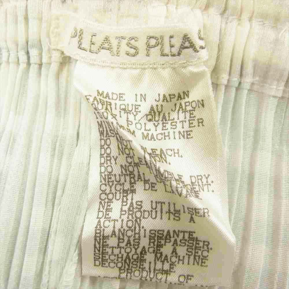 PLEATS PLEASE プリーツプリーズ イッセイミヤケ PP82-JF745 プリーツ加工 中華紋様 プリント パンツ  ホワイト系 3【美品】【中古】