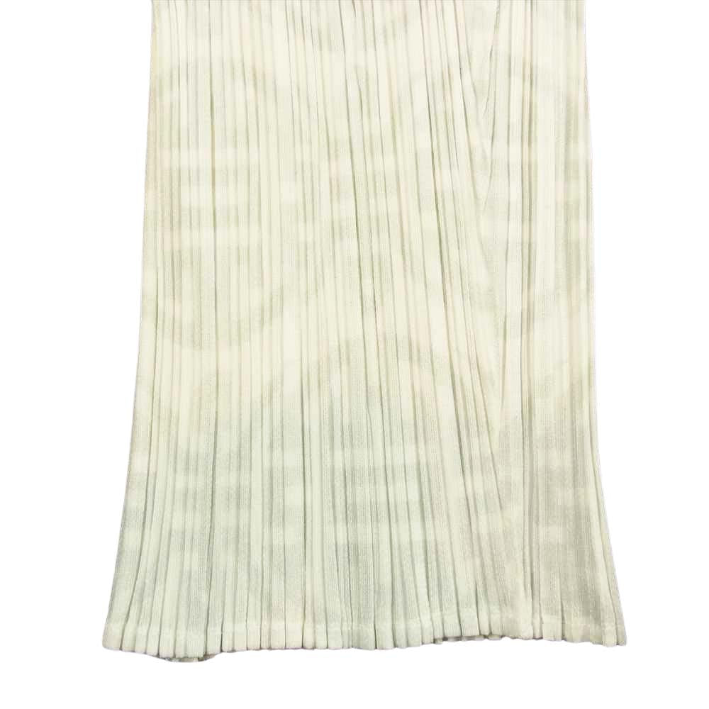 PLEATS PLEASE プリーツプリーズ イッセイミヤケ PP82-JF745 プリーツ加工 中華紋様 プリント パンツ  ホワイト系 3【美品】【中古】