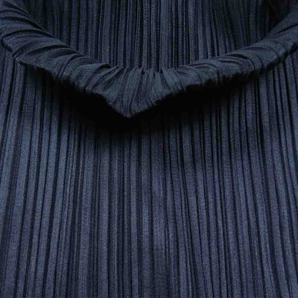 PLEATS PLEASE プリーツプリーズ イッセイミヤケ ISSEY MIYAKE PP64-JK635 プリーツ加工 メッシュ切替 カットワーク ボトルネック 長袖 ブラック系 3【美品】【中古】