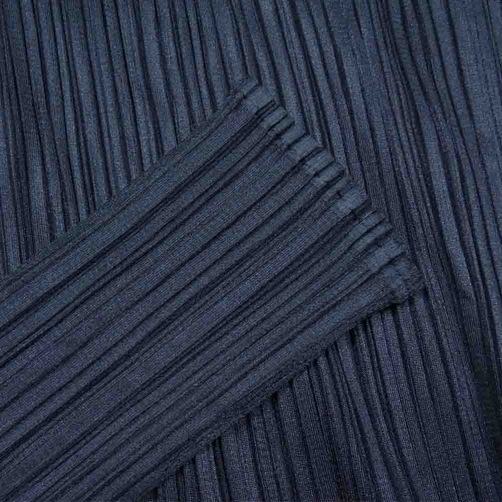 PLEATS PLEASE プリーツプリーズ イッセイミヤケ ISSEY MIYAKE PP64-JK635 プリーツ加工 メッシュ切替 カットワーク ボトルネック 長袖 ブラック系 3【美品】【中古】