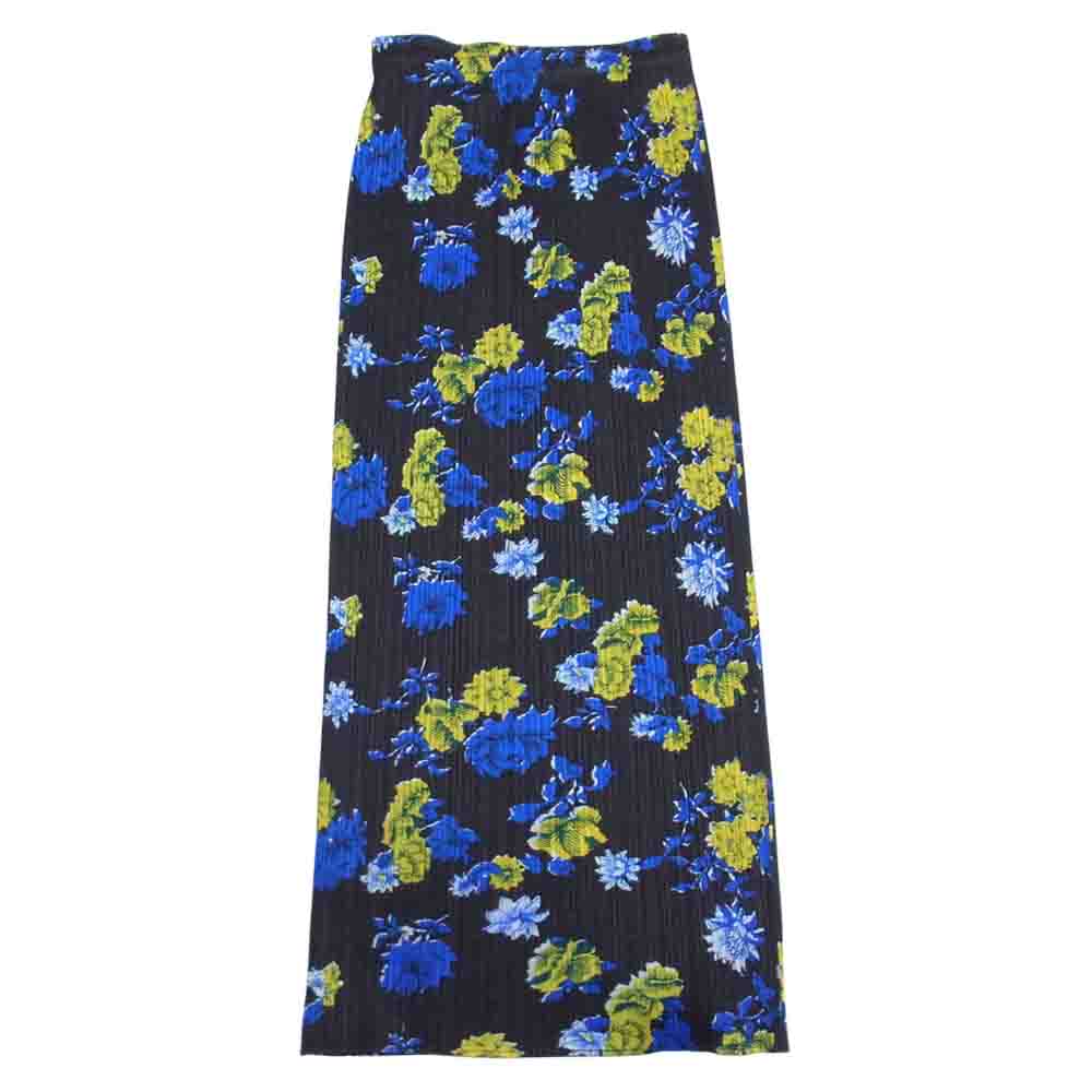 PLEATS PLEASE プリーツプリーズ イッセイミヤケ ISSEY MIYAKE PP72-JK513 プリーツ加工 花柄 ロング スカート ブラウン系 2【美品】【中古】