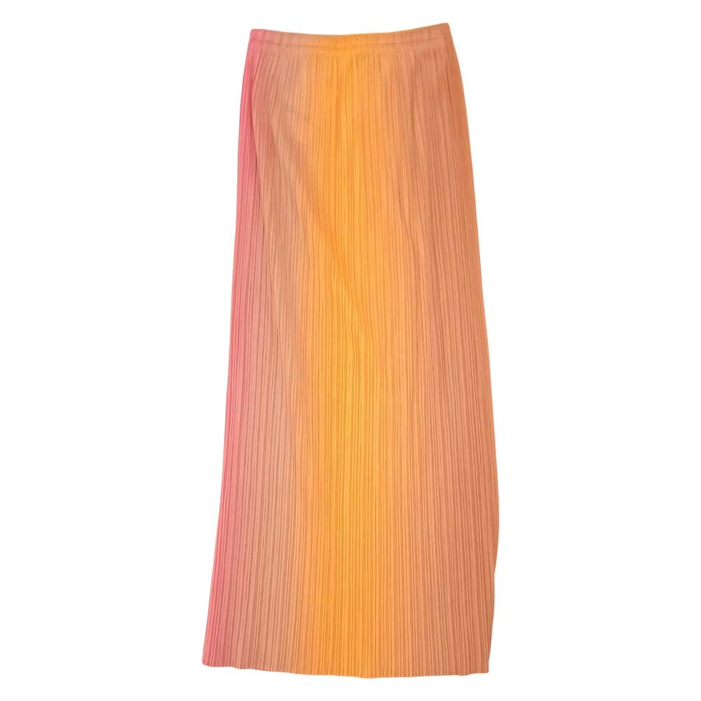 PLEATS PLEASE プリーツプリーズ イッセイミヤケ PP61-JG413 プリーツ加工 グラデーション スカート オレンジ系 3【美品】【中古】