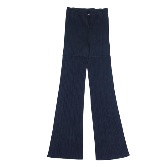 PLEATS PLEASE プリーツプリーズ イッセイミヤケ ISSEY MIYAKE PP96-JK063 プリーツ加工 メッシュ切替 パンツ ブラック系 4【美品】【中古】