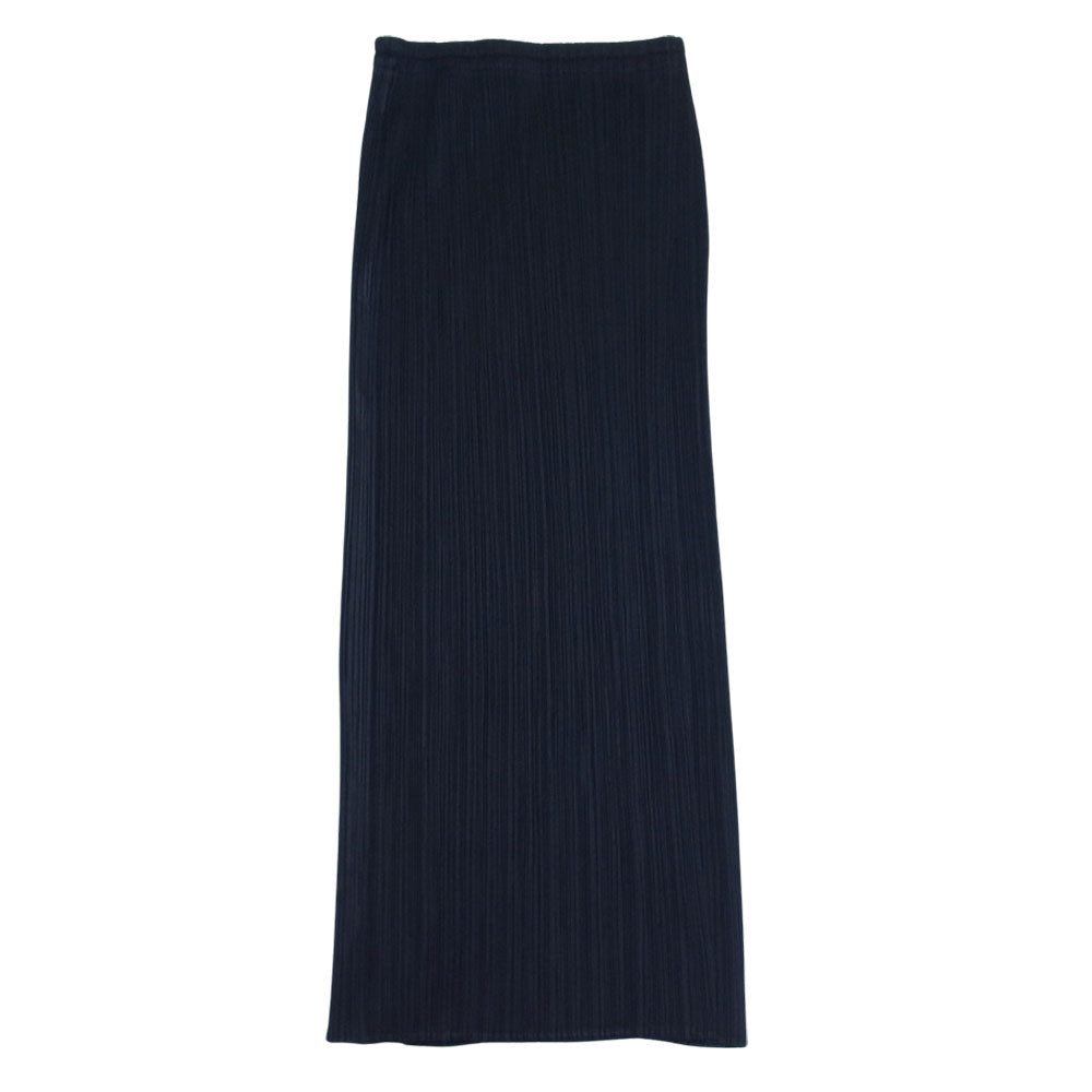 PLEATS PLEASE プリーツプリーズ イッセイミヤケ ISSEY MIYAKE PP01-JG801 プリーツ加工 スリット ロング ラップ スカート ブラック系 3【美品】【中古】