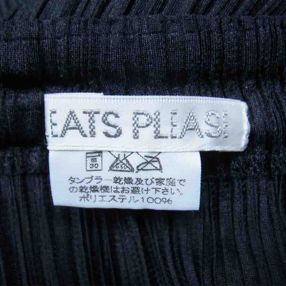 PLEATS PLEASE プリーツプリーズ イッセイミヤケ ISSEY MIYAKE PP01-JG801 プリーツ加工 スリット ロング ラップ スカート ブラック系 3【美品】【中古】