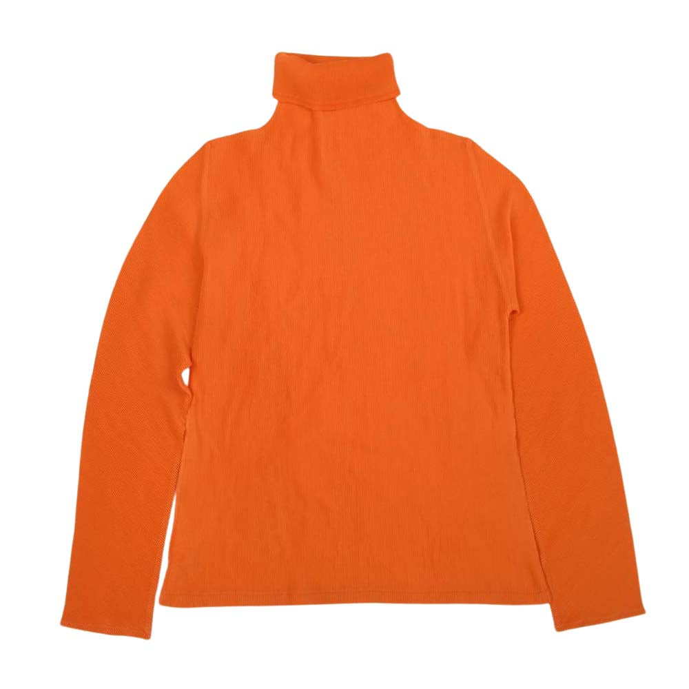 PLEATS PLEASE プリーツプリーズ イッセイミヤケ PP23-FK346 細プリーツ加工 ボトルネック 長袖カットソー オレンジ系 3【美品】【中古】