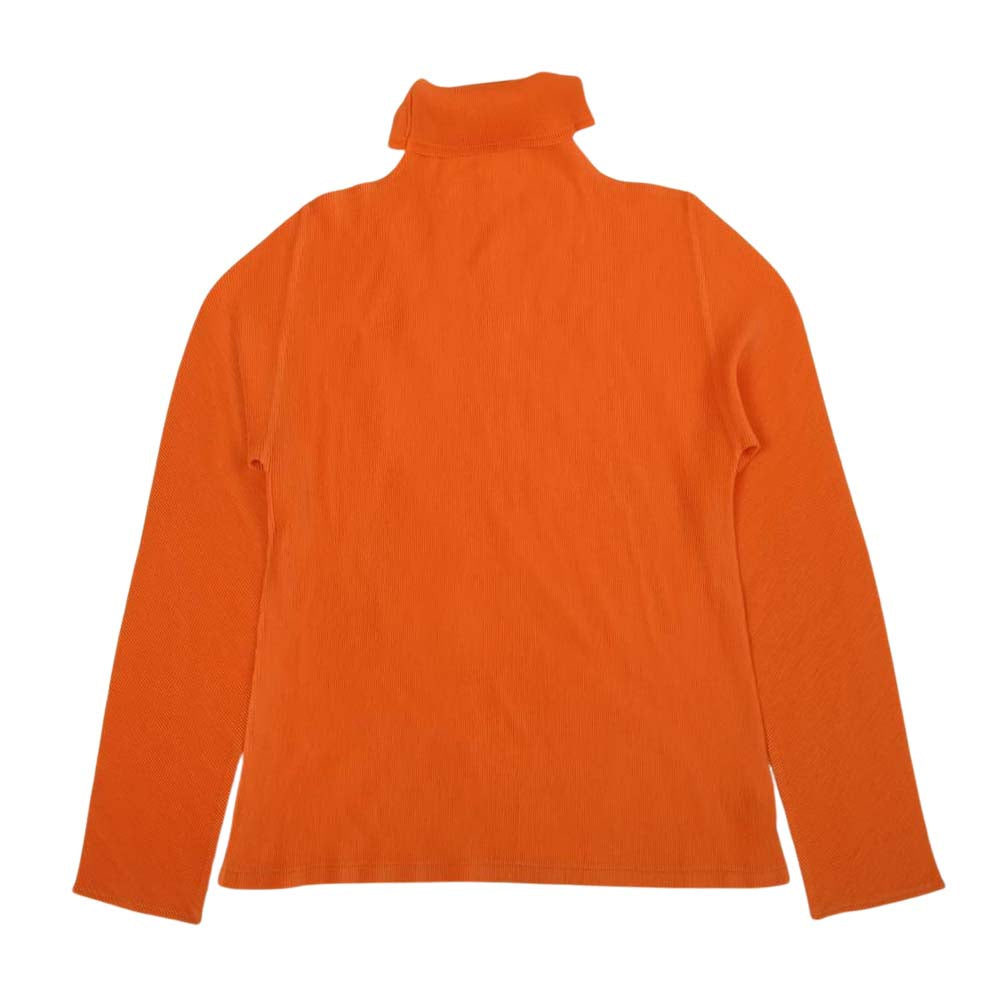 PLEATS PLEASE プリーツプリーズ イッセイミヤケ PP23-FK346 細プリーツ加工 ボトルネック 長袖カットソー オレンジ系 3【美品】【中古】