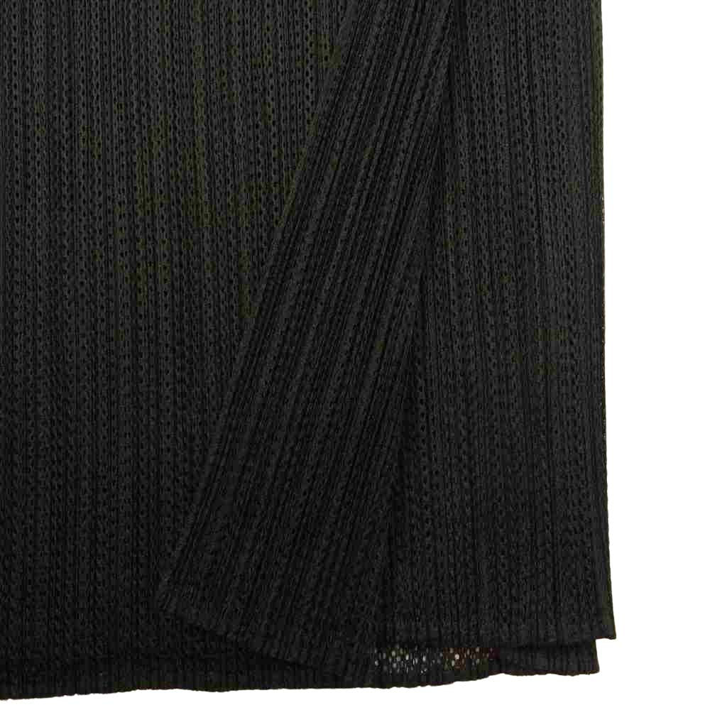 PLEATS PLEASE プリーツプリーズ イッセイミヤケ メッシュ プリーツ加工 サイドスリット ロング スカート ブラック系【美品】【中古】