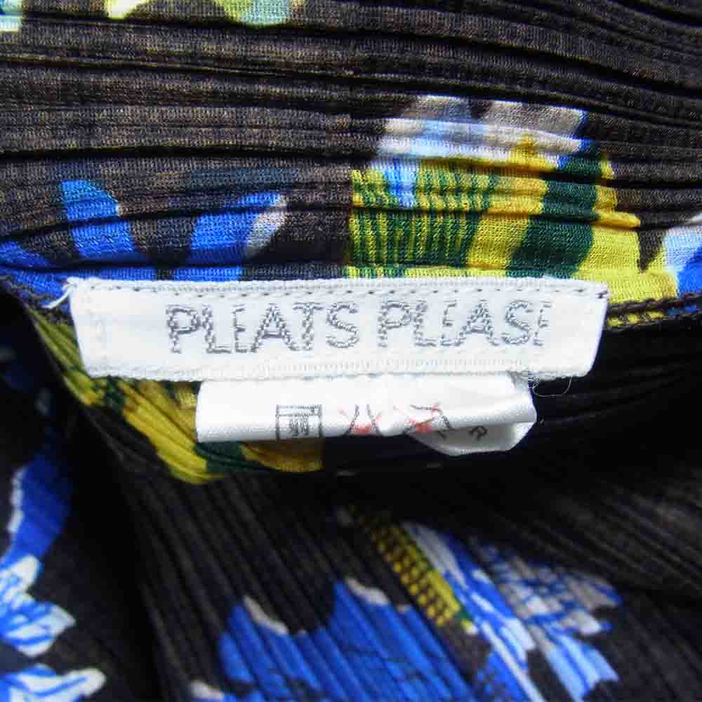 PLEATS PLEASE プリーツプリーズ イッセイミヤケ ISSEY MIYAKE PP72-JK525 プリーツ加工 花柄 ロング ブラウス ブラウン系 3【美品】【中古】
