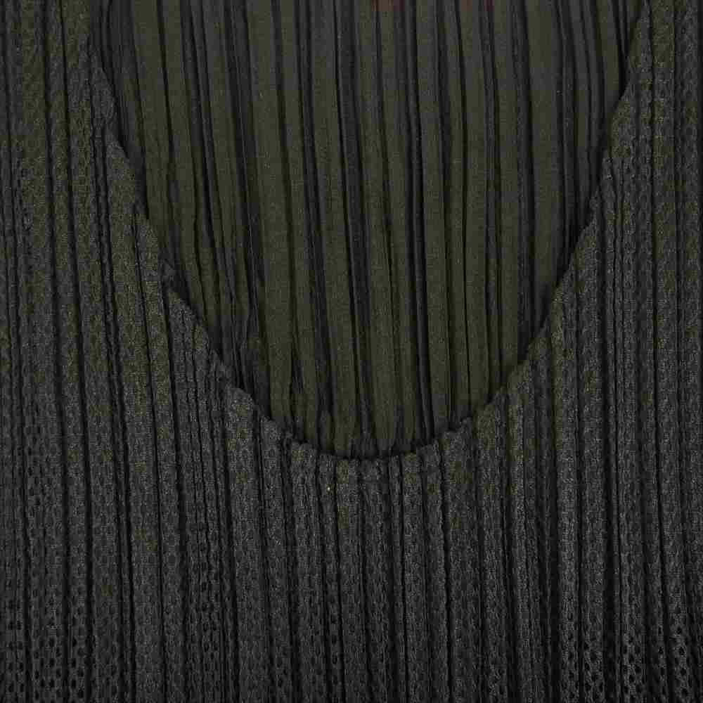 PLEATS PLEASE プリーツプリーズ イッセイミヤケ PP14-JH676 メッシュ プリーツ加工 レイヤード ワンピース ブラック系 3【美品】【中古】