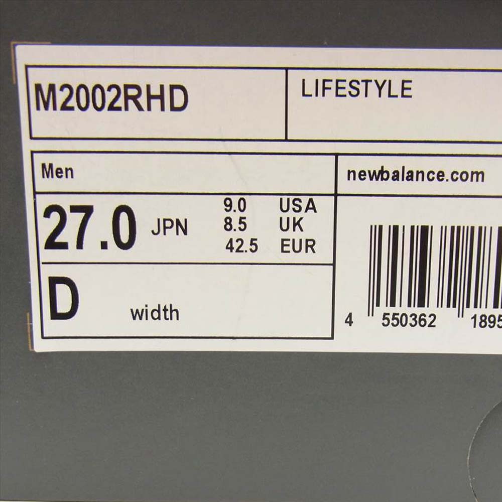 NEW BALANCE ニューバランス M2002RHD BLACK FIG ブラックフィグ エンジ系 27cm【新古品】【未使用】【中古】