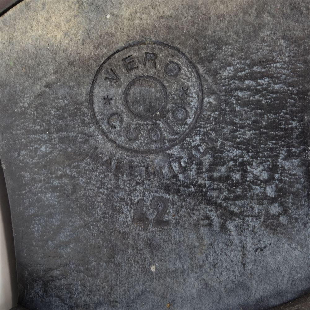 ルカグロッシ イタリア製 サイドジップ ベルト レザー ブーツ ブラック系【中古】