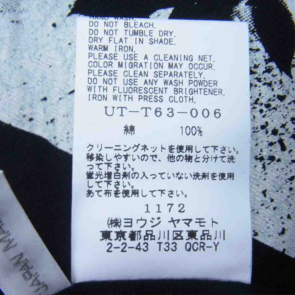 Yohji Yamamoto ヨウジヤマモト S’YTE UT-T63-006 フラワー プリント ロゴ クルーネック 半袖 Tシャツ カットソー ブラック系 4【新古品】【未使用】【中古】
