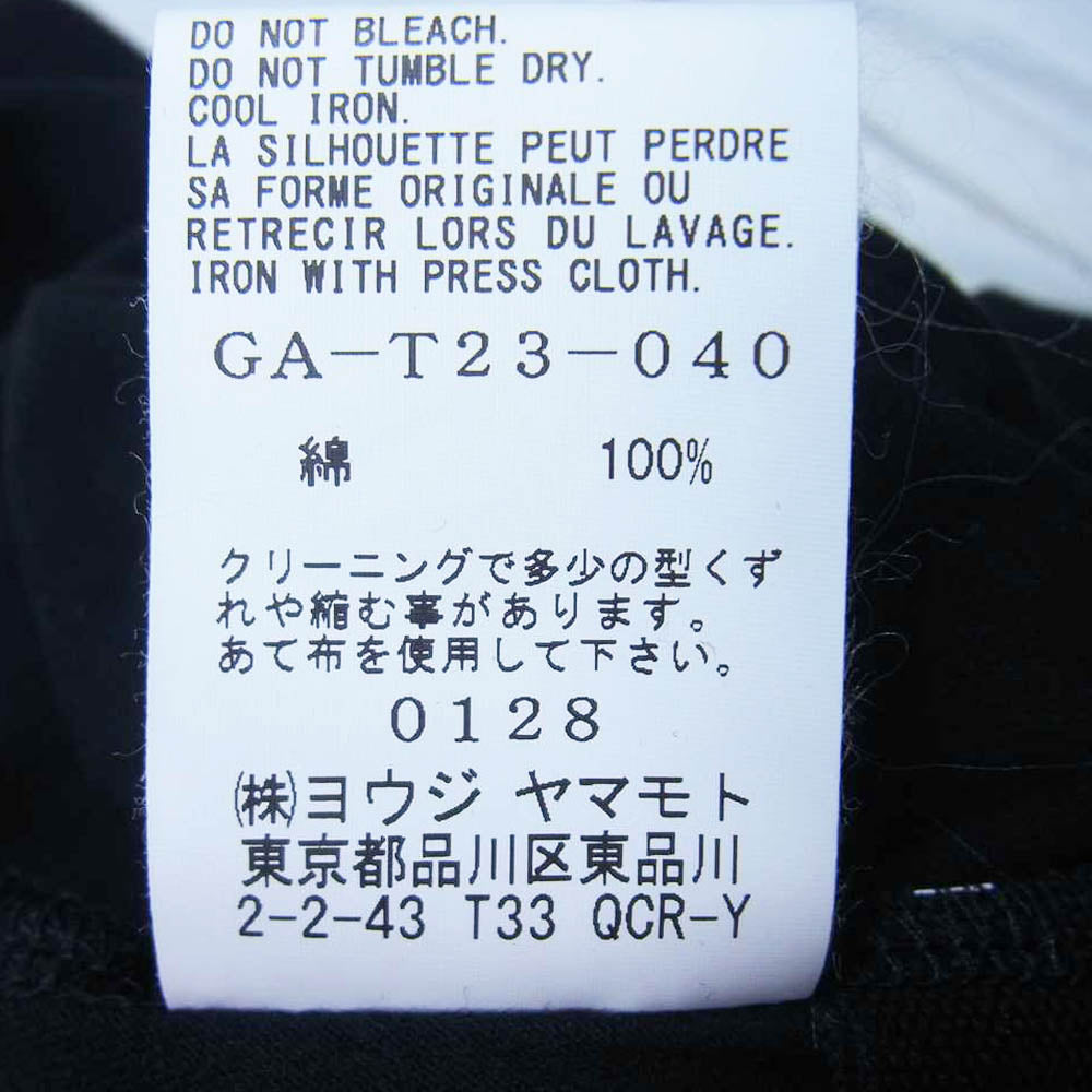 Yohji Yamamoto ヨウジヤマモト GroundY GA-T23-040 Pocket Long Cut ポケット ロング カットソー サイドスリット 半袖 Tシャツ ブラック系 3【美品】【中古】