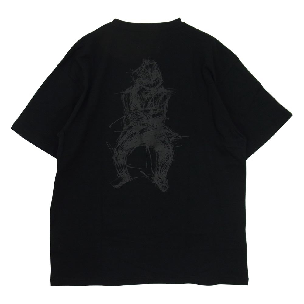 Yohji Yamamoto ヨウジヤマモト POUR HOMME × NEW ERA 21SS HD-T99-083 PRINT COTTON TEE ニューエラ ロゴ 半袖 Tシャツ ブラック系 6【新古品】【未使用】【中古】