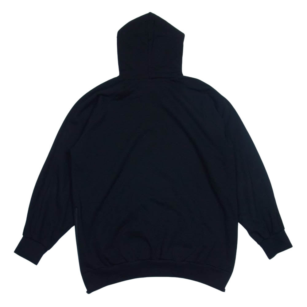 Yohji Yamamoto ヨウジヤマモト GroundY GA-T75-079 Upside Down LOGO Side Zipper Hoodie ロゴ サイドジップ フーディ パーカー ブラック系 3【美品】【中古】