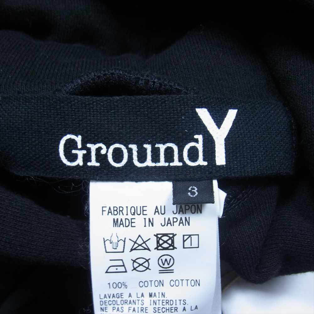 Yohji Yamamoto ヨウジヤマモト GroundY GA-T75-079 Upside Down LOGO Side Zipper Hoodie ロゴ サイドジップ フーディ パーカー ブラック系 3【美品】【中古】