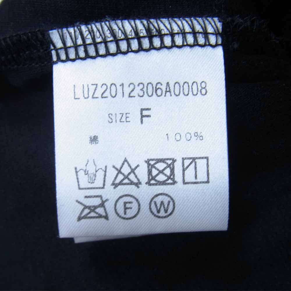 ルイス サイドスリット クルーネック ロング カットソー 長袖 Tシャツ ブラック系 F【新古品】【未使用】【中古】