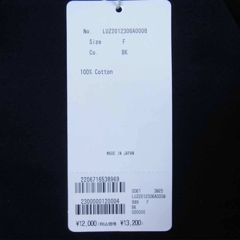 ルイス サイドスリット クルーネック ロング カットソー 長袖 Tシャツ ブラック系 F【新古品】【未使用】【中古】