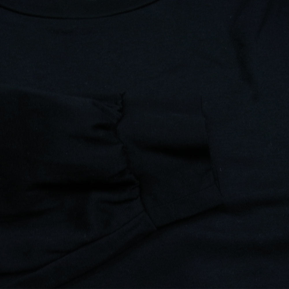 ルイス サイドスリット クルーネック ロング カットソー 長袖 Tシャツ ブラック系 F【新古品】【未使用】【中古】