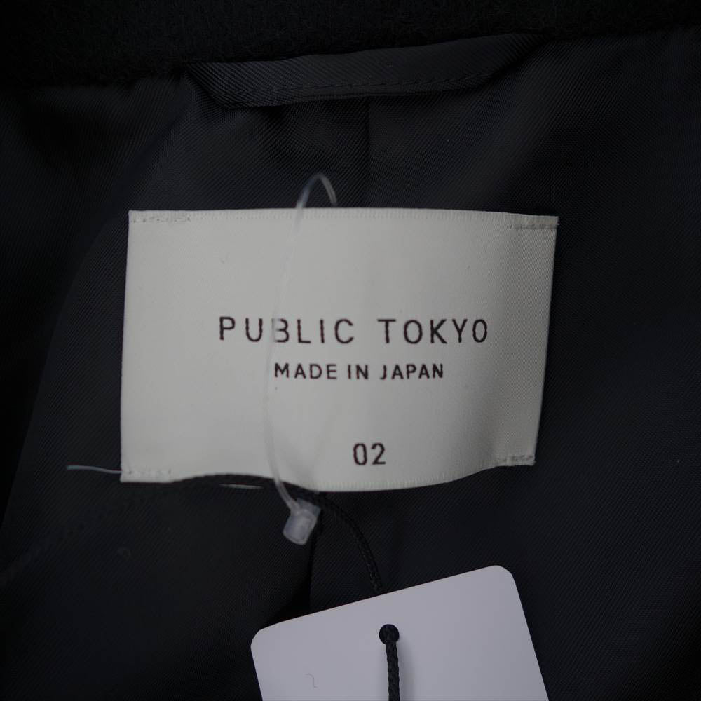 パブリックトーキョー ベルテッド オーバー ウール チェスター コート ブラック系 2【新古品】【未使用】【中古】