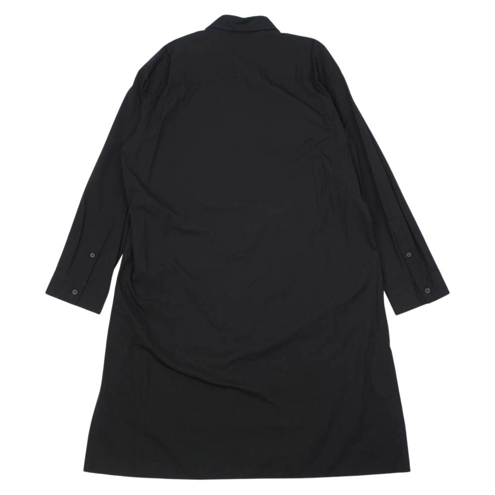 Yohji Yamamoto ヨウジヤマモト GroundY 21AW GM-B13-001 二枚襟 コットンブロード ダブルカラー 長袖 ロング シャツ ブラック系 3【新古品】【未使用】【中古】