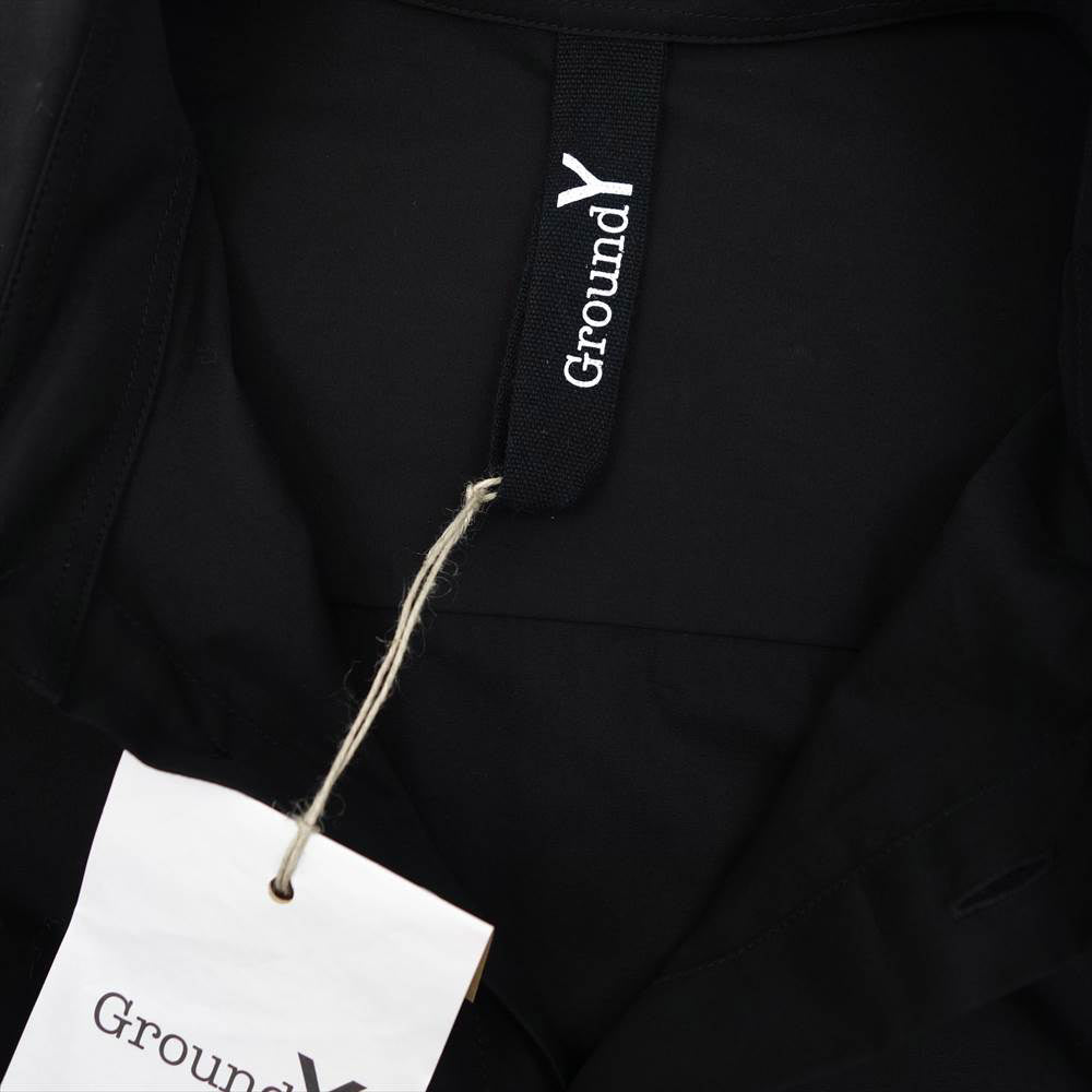 Yohji Yamamoto ヨウジヤマモト GroundY 21AW GM-B13-001 二枚襟 コットンブロード ダブルカラー 長袖 ロング シャツ ブラック系 3【新古品】【未使用】【中古】